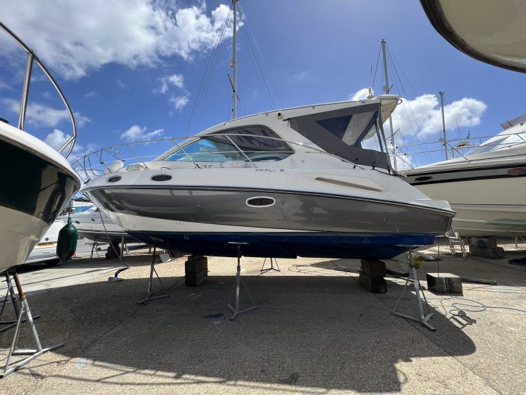 Premier yacht hull wrap silver 1