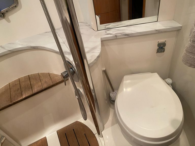 Premier yacht wraps bathroom after white marb 1
