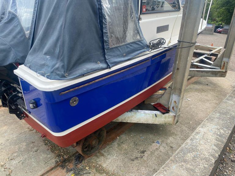 Premier yacht wraps blue hull transform 4