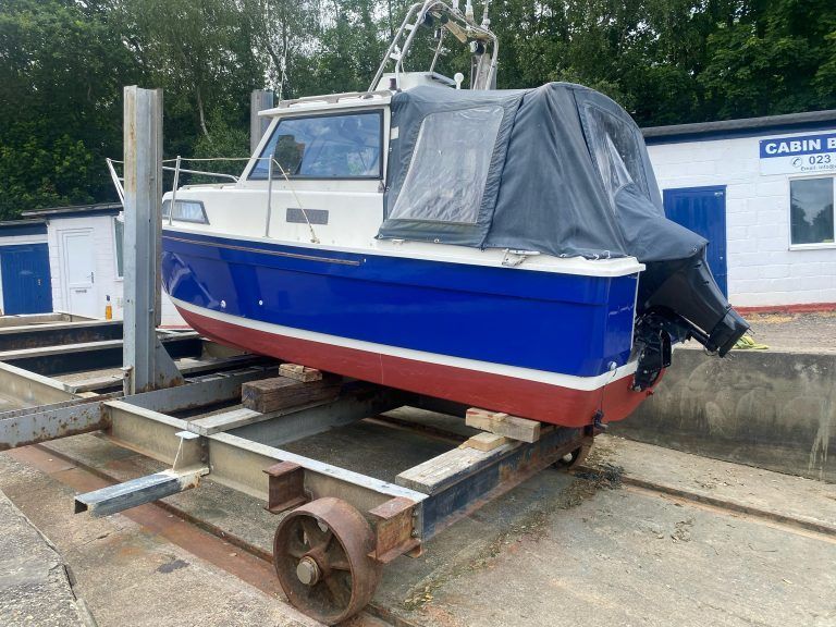 Premier yacht wraps blue hull transform 5