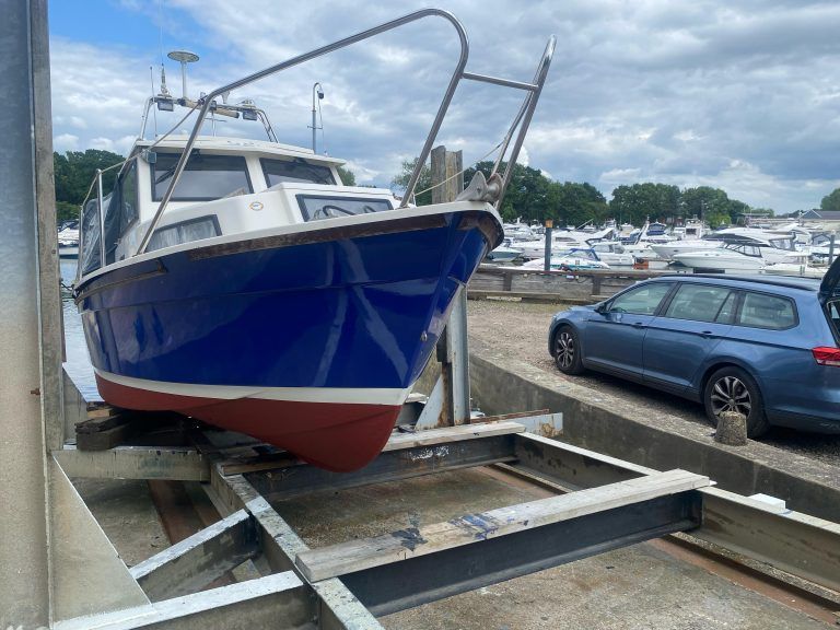Premier yacht wraps blue hull transform 6