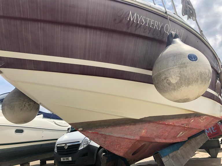 Premier yacht wraps hull band stripe name 1