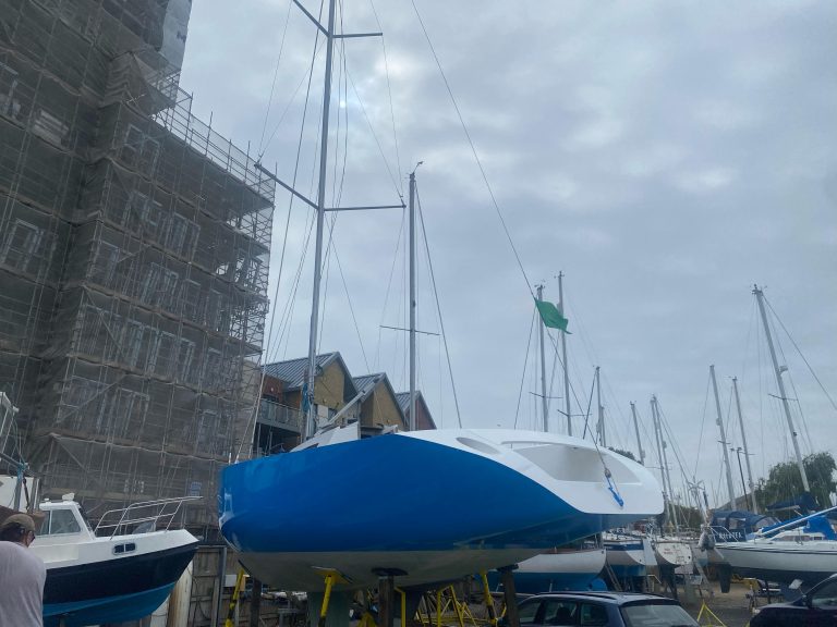 Premier yacht wraps hull bright blue 7