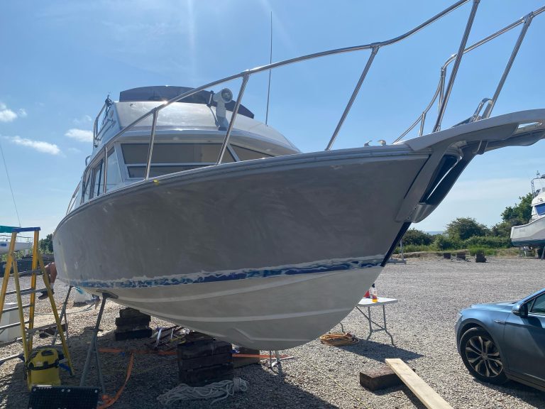 Premier yacht wraps hull transform blue 1