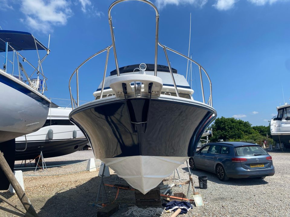 Premier yacht wraps hull transform blue 5