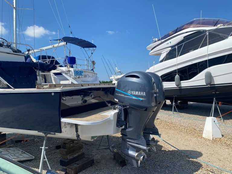 Premier yacht wraps hull transform blue 8