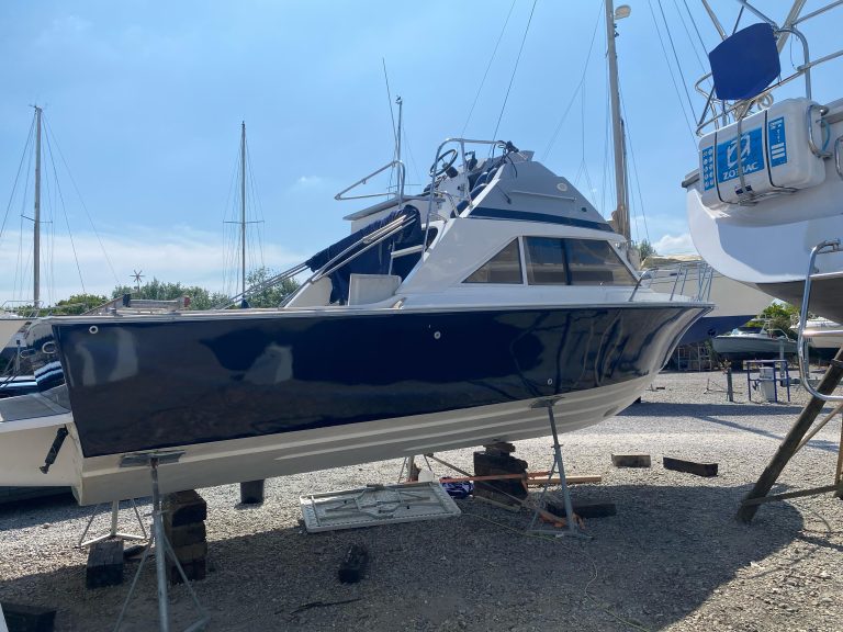 Premier yacht wraps hull transform blue 9