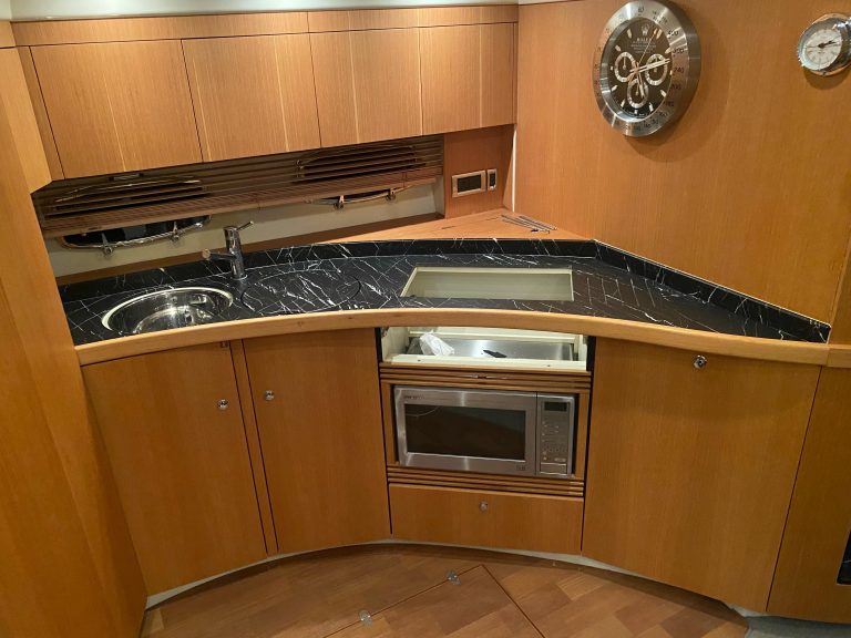 Premier yacht wraps kitchen black marble 1